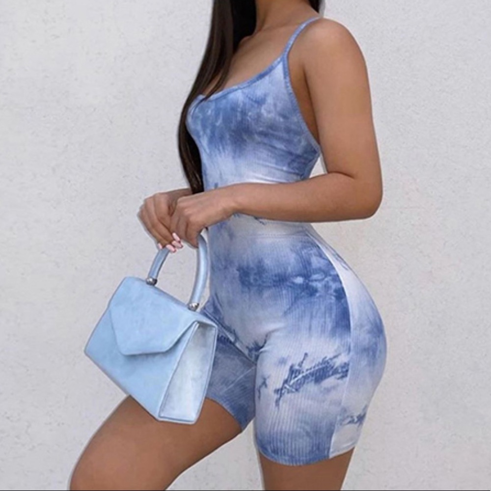Fashion Blue Skies Printed Jumpsuit